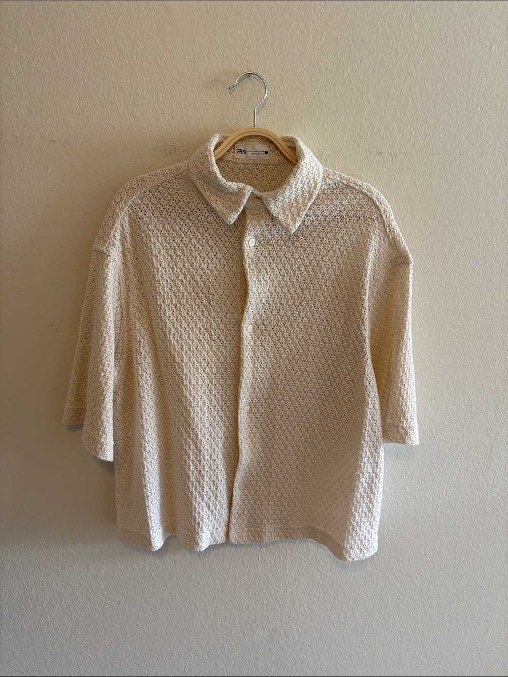 Zara Textured Button Down Shirt